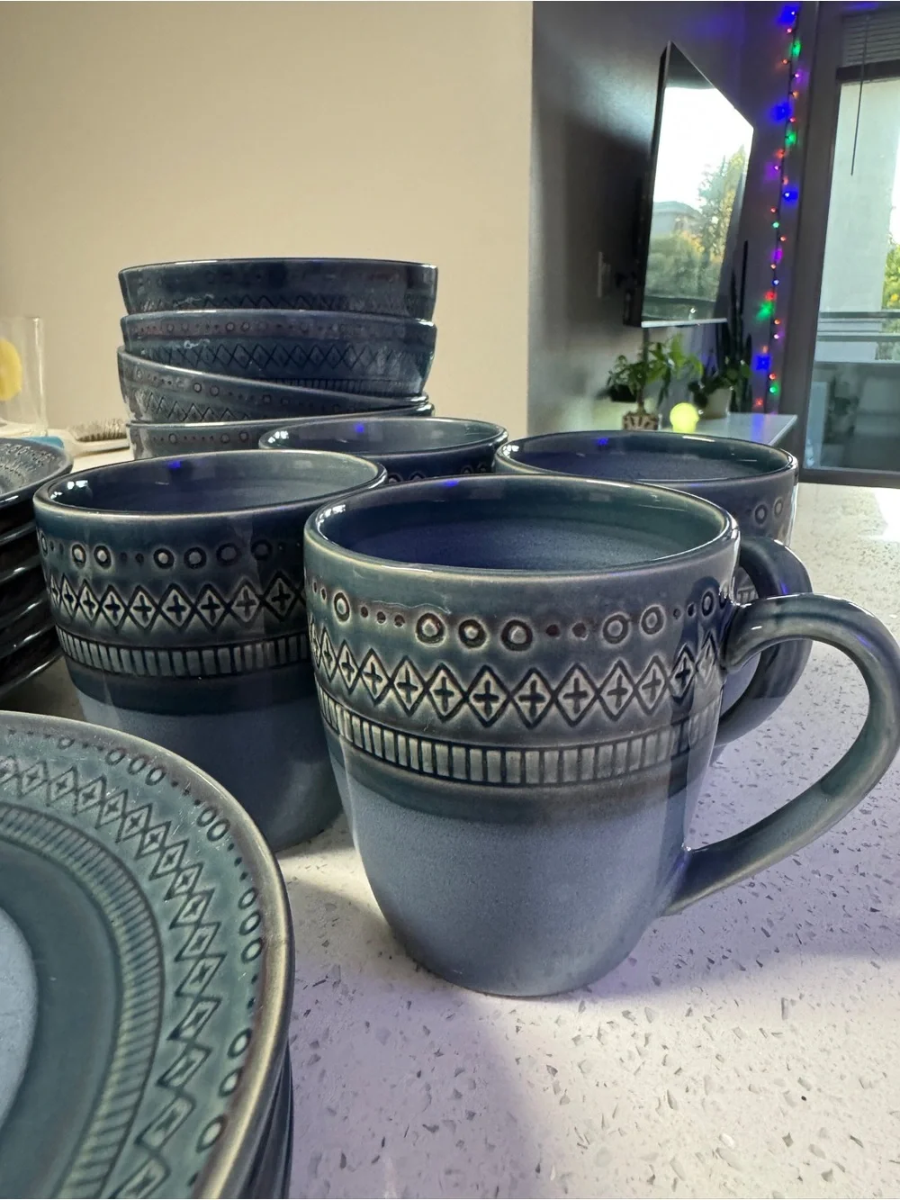 Threshold Kingfield Blue Stoneware 20pc Dinnerware Set